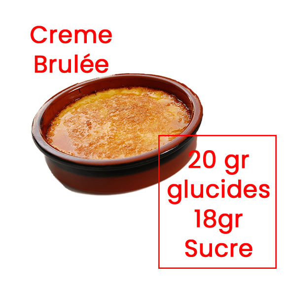 tableau équivalence glucides creme brulee