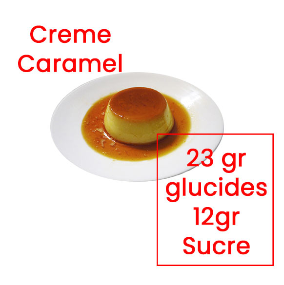 tableau équivalence glucides creme caramel