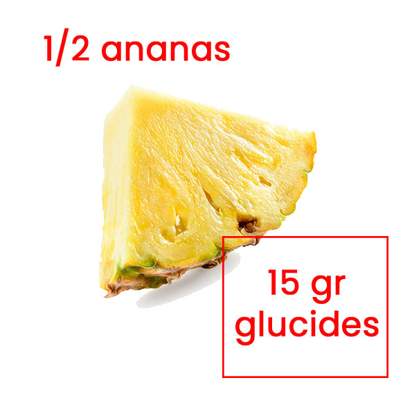 tableau équivalence glucides demi ananas