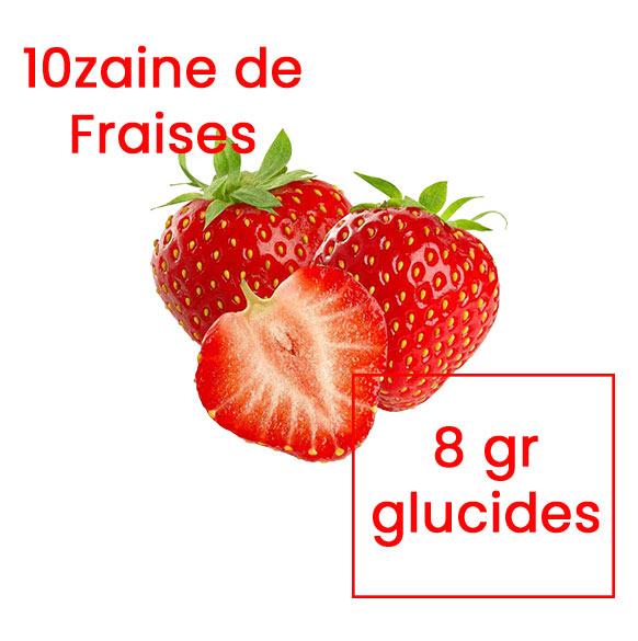 tableau équivalence glucides fraises